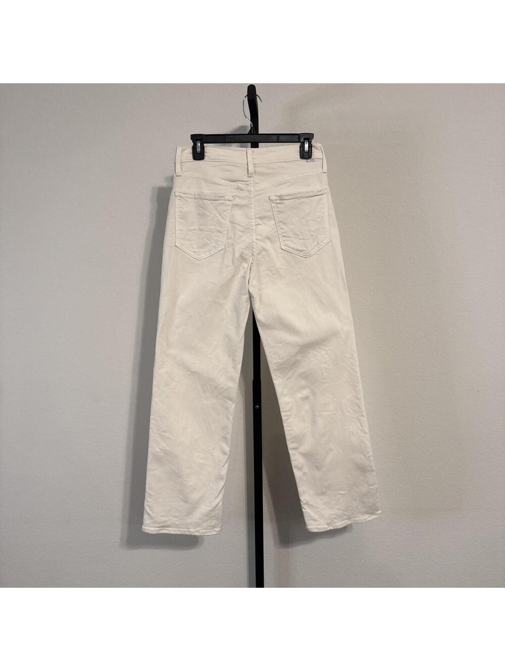 MOTHER The Rambler High-Rise Zip Ankle Jeans in Cream Puff - Size 28 - Picture 7 of 15